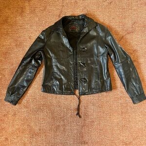 Womens black leather jacket